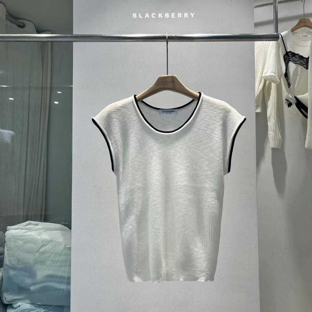 BLACKBERRY韓國代購㊣女士新款25春夏人氣推薦休閑時尚針織衫BLACKBERRY針織衫圖色2