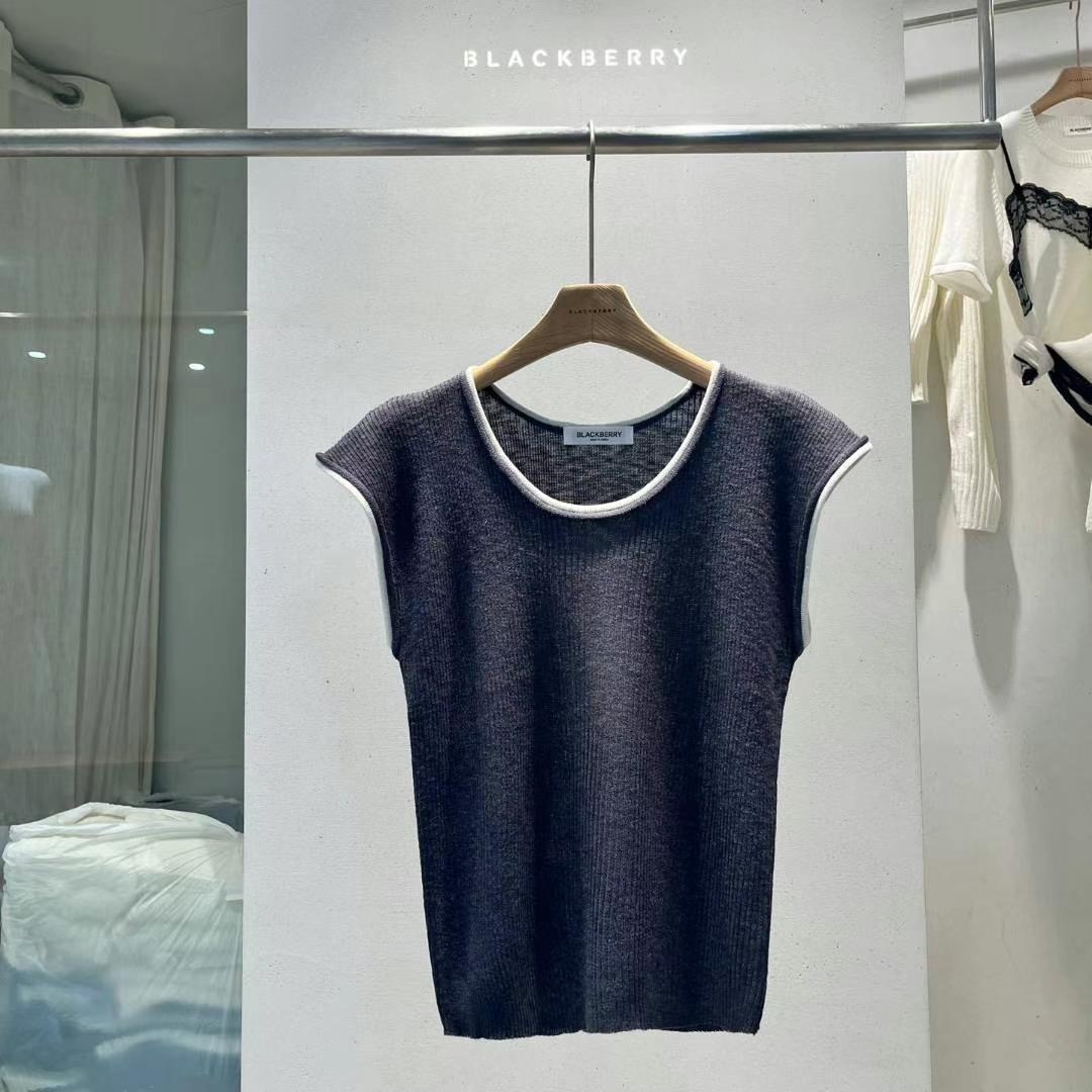BLACKBERRY韓國代購㊣女士新款25春夏人氣推薦休閑時尚針織衫BLACKBERRY針織衫圖色4