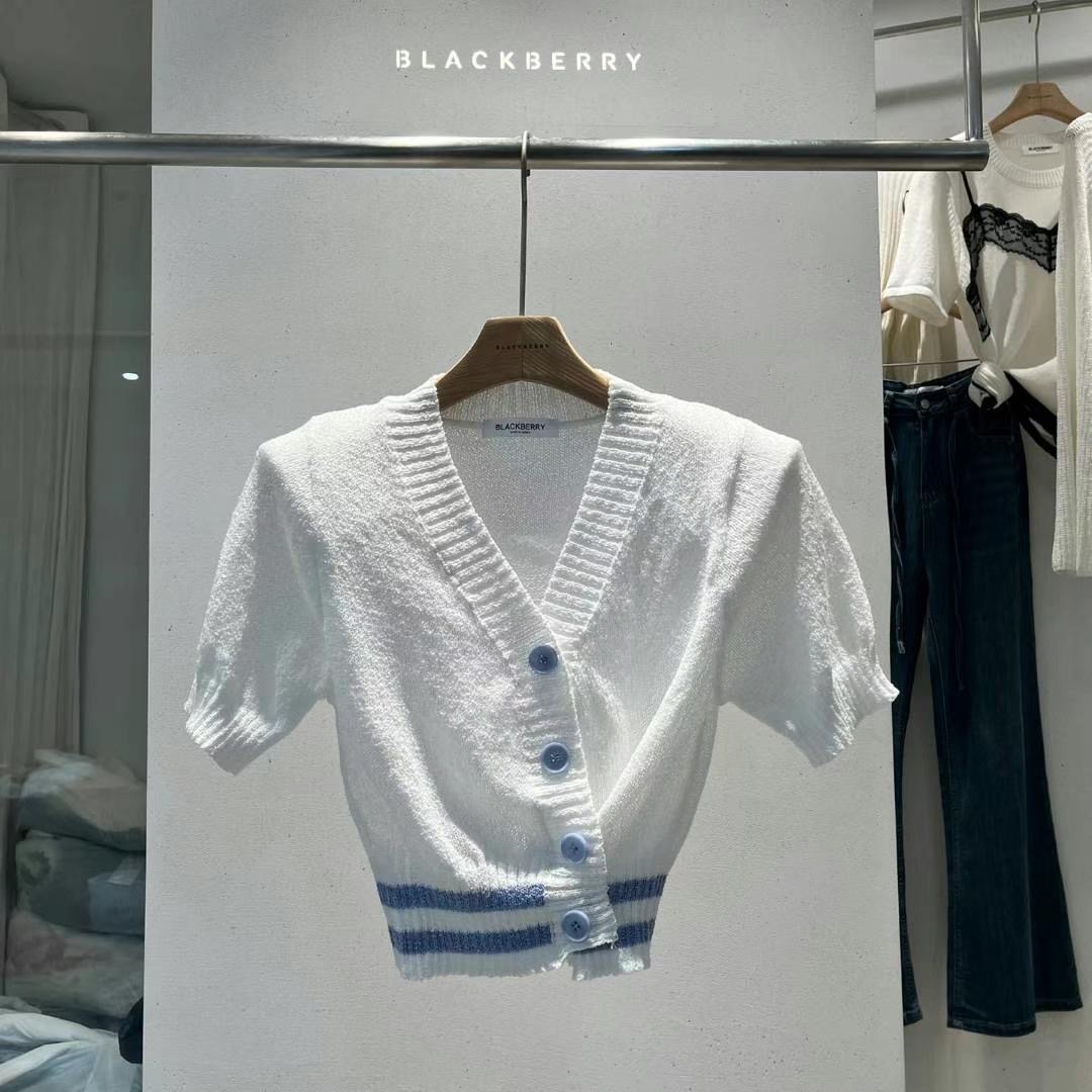 BLACKBERRY韓國代購㊣女士新款25春夏時尚熱賣真品職業針織衫BLACKBERRY針織衫圖色2