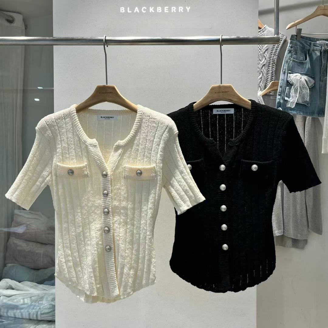 BLACKBERRY韓國直郵㊣女士新款25春夏職業休閑熱賣人氣針織衫BLACKBERRY針織衫
