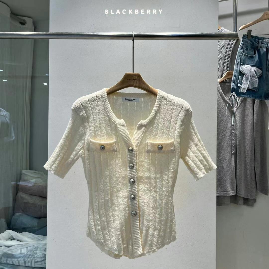 BLACKBERRY韓國直郵㊣女士新款25春夏職業休閑熱賣人氣針織衫BLACKBERRY針織衫圖色1