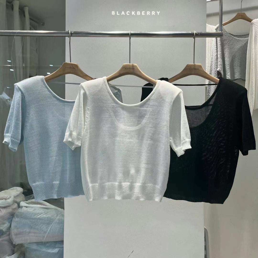BLACKBERRY韓國直郵㊣女裝新款人氣25春夏休閑真品時尚針織衫BLACKBERRY針織衫