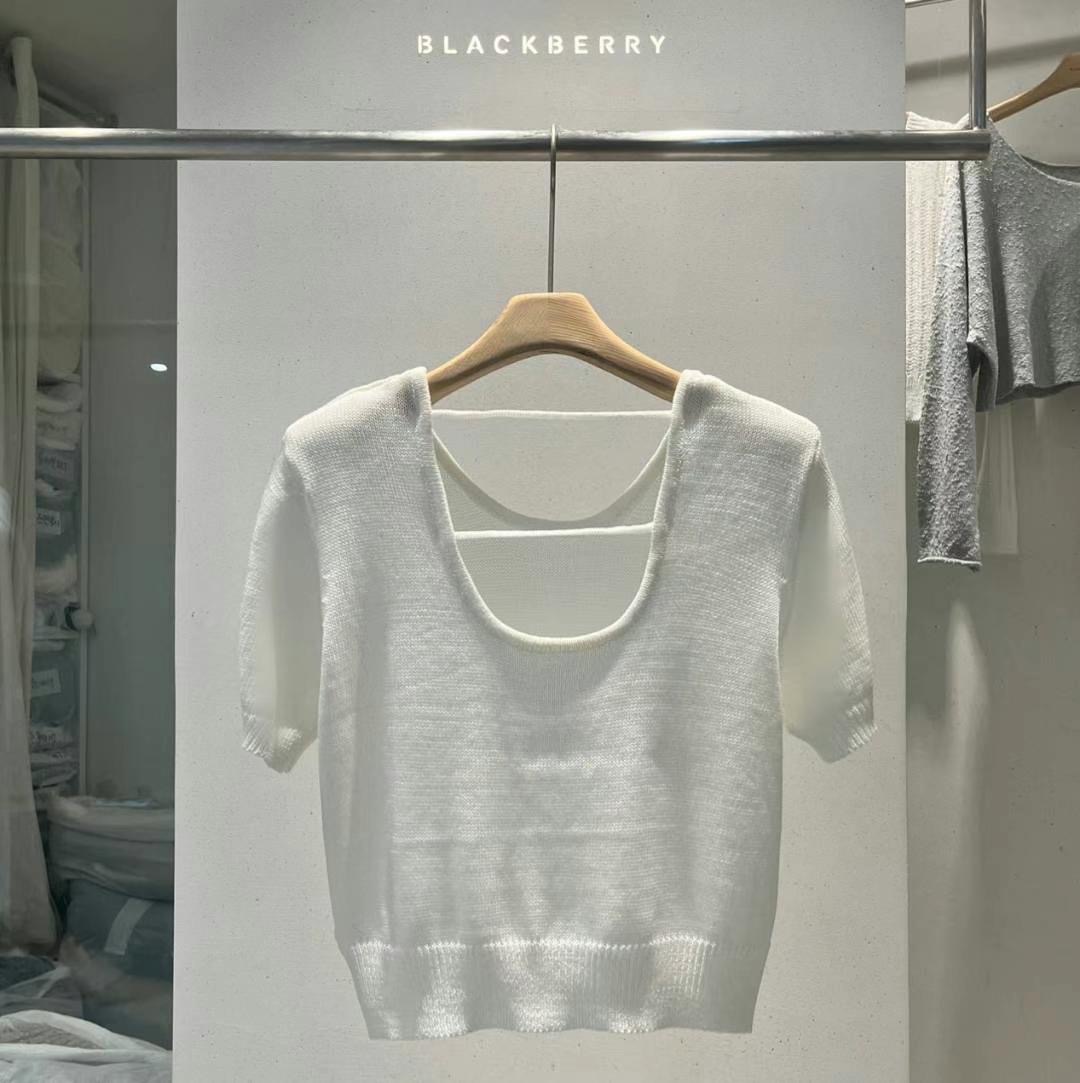 BLACKBERRY韓國直郵㊣女裝新款人氣25春夏休閑真品時尚針織衫BLACKBERRY針織衫圖色2