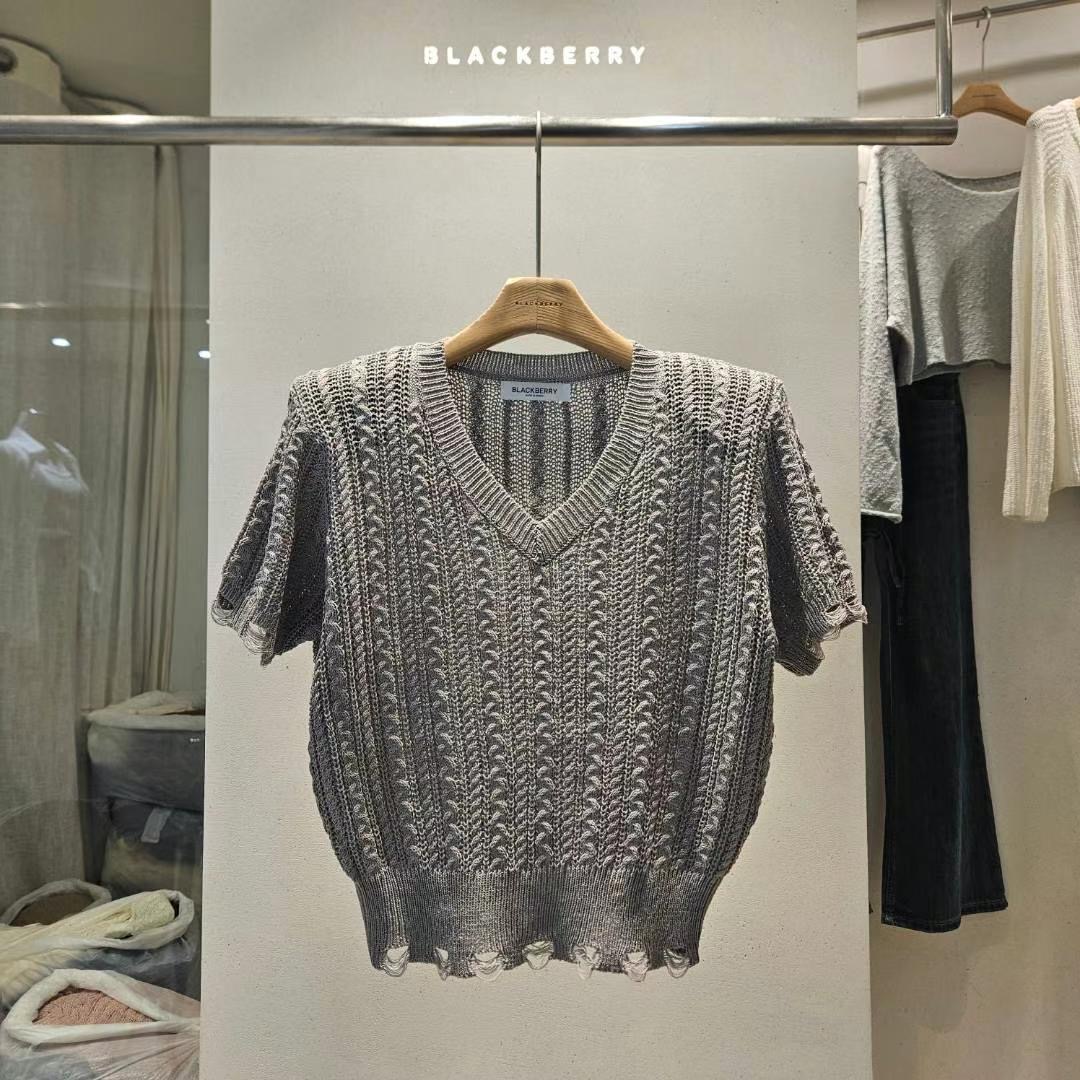 BLACKBERRY東大門㊣直郵女士新品25春夏熱賣真品時尚針織衫BLACKBERRY針織衫