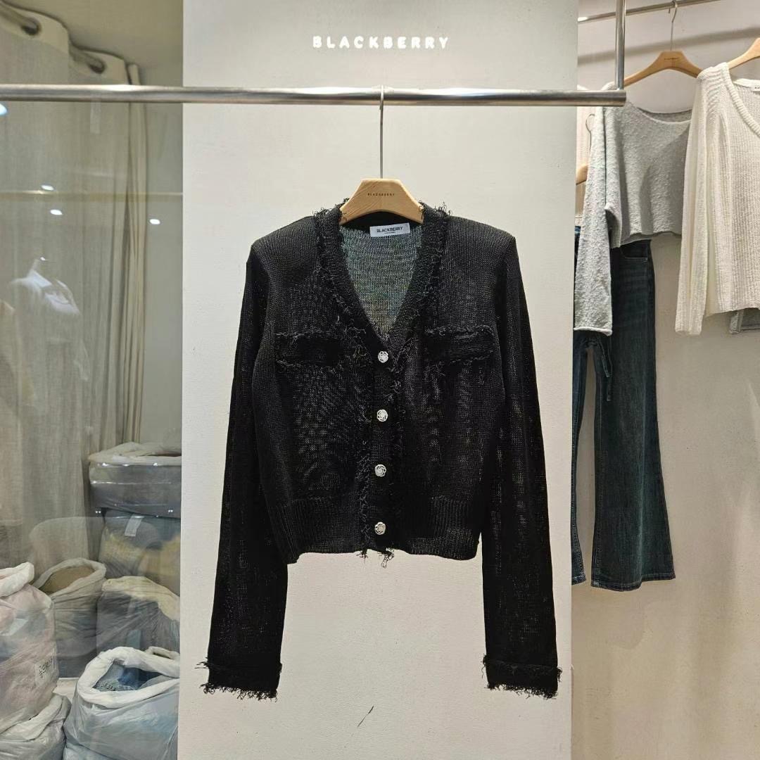 BLACKBERRY東大門㊣直郵女裝新品推薦時尚25春夏針織衫口袋BLACKBERRY針織衫圖色4