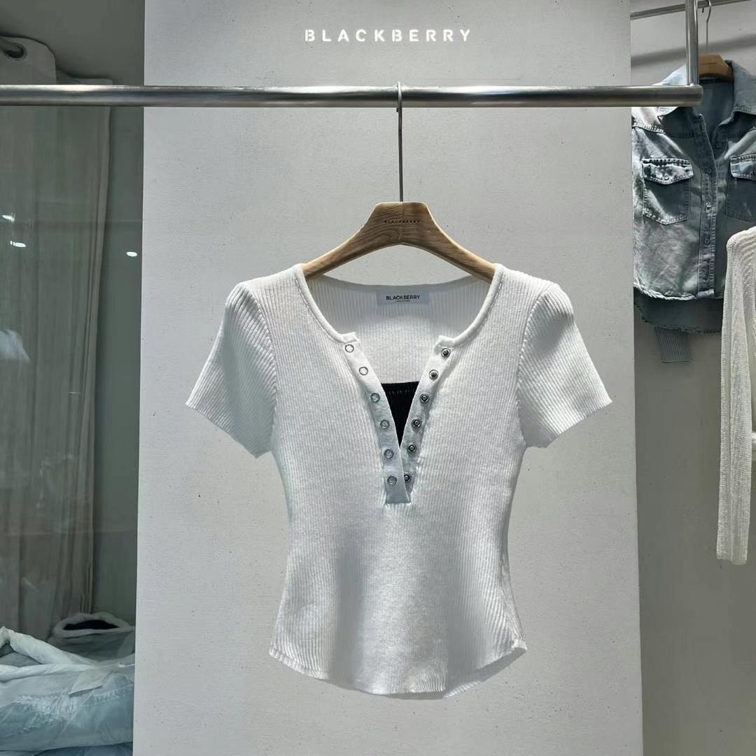 BLACKBERRY東大門㊣直郵女裝新款推薦25春夏真品熱賣針織衫BLACKBERRY針織衫圖色2