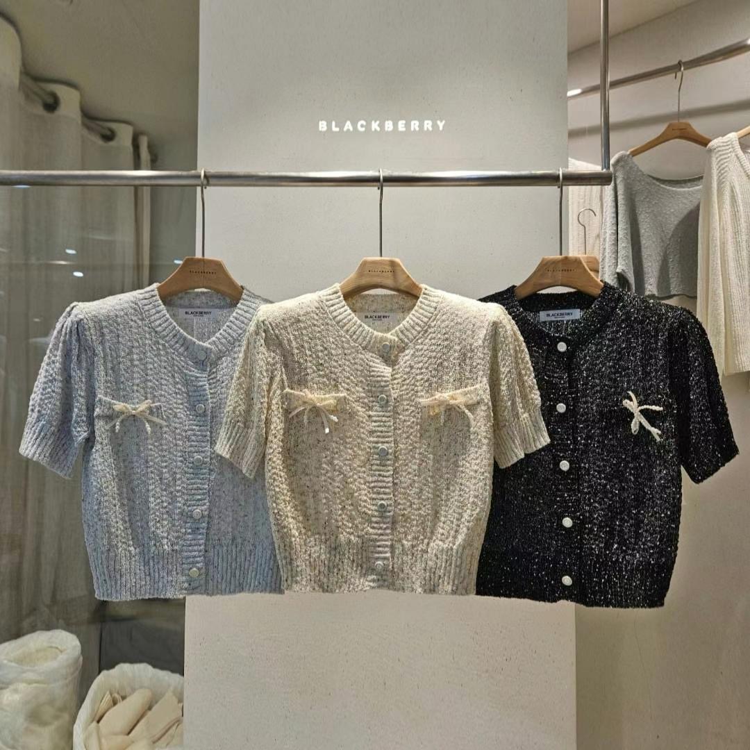 BLACKBERRY韓國代購㊣女士新款休閑真品時尚職業25春夏針織衫BLACKBERRY針織衫