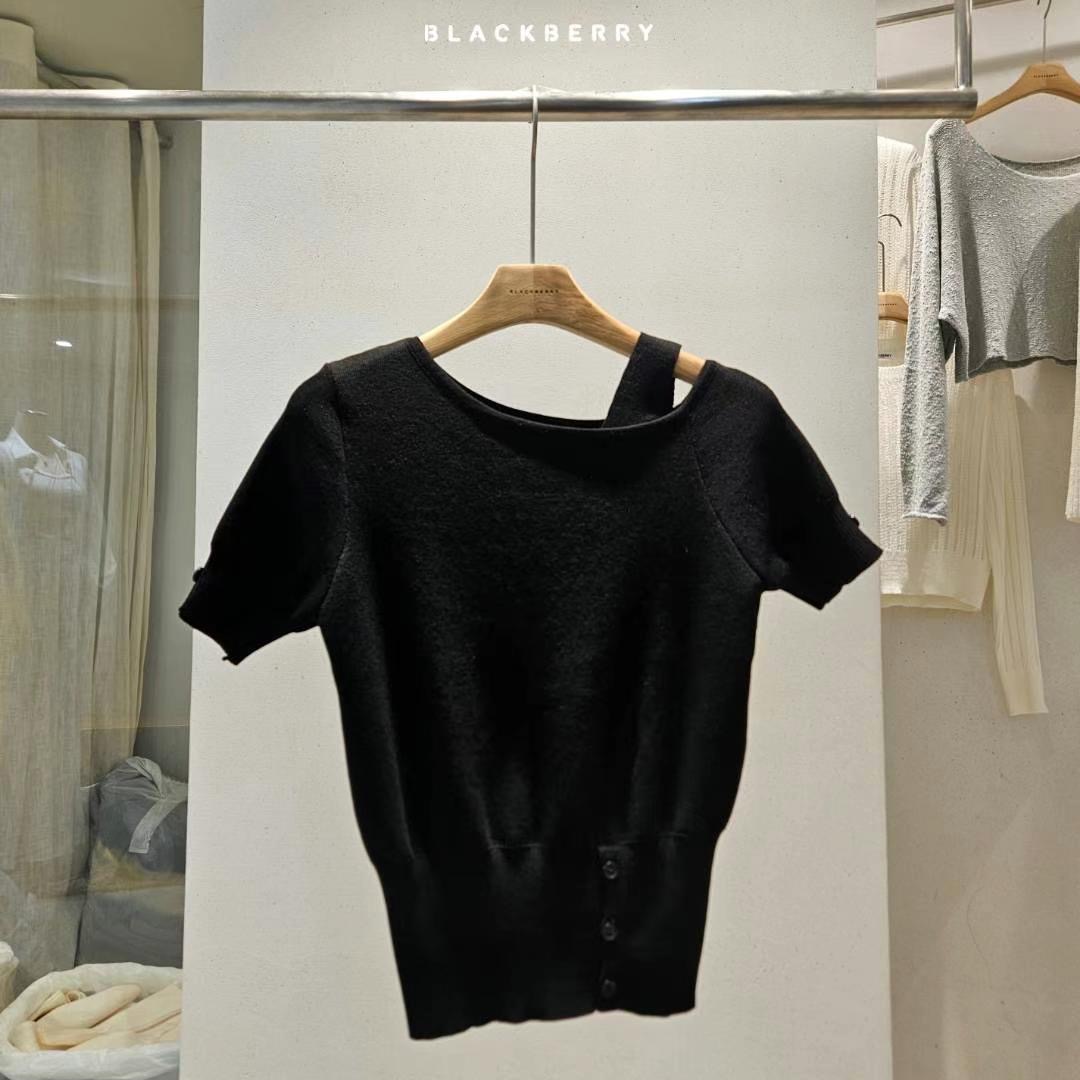 BLACKBERRY韓國代購㊣女裝新品職業25春夏真品推薦熱賣人氣T恤BLACKBERRYT恤圖色3