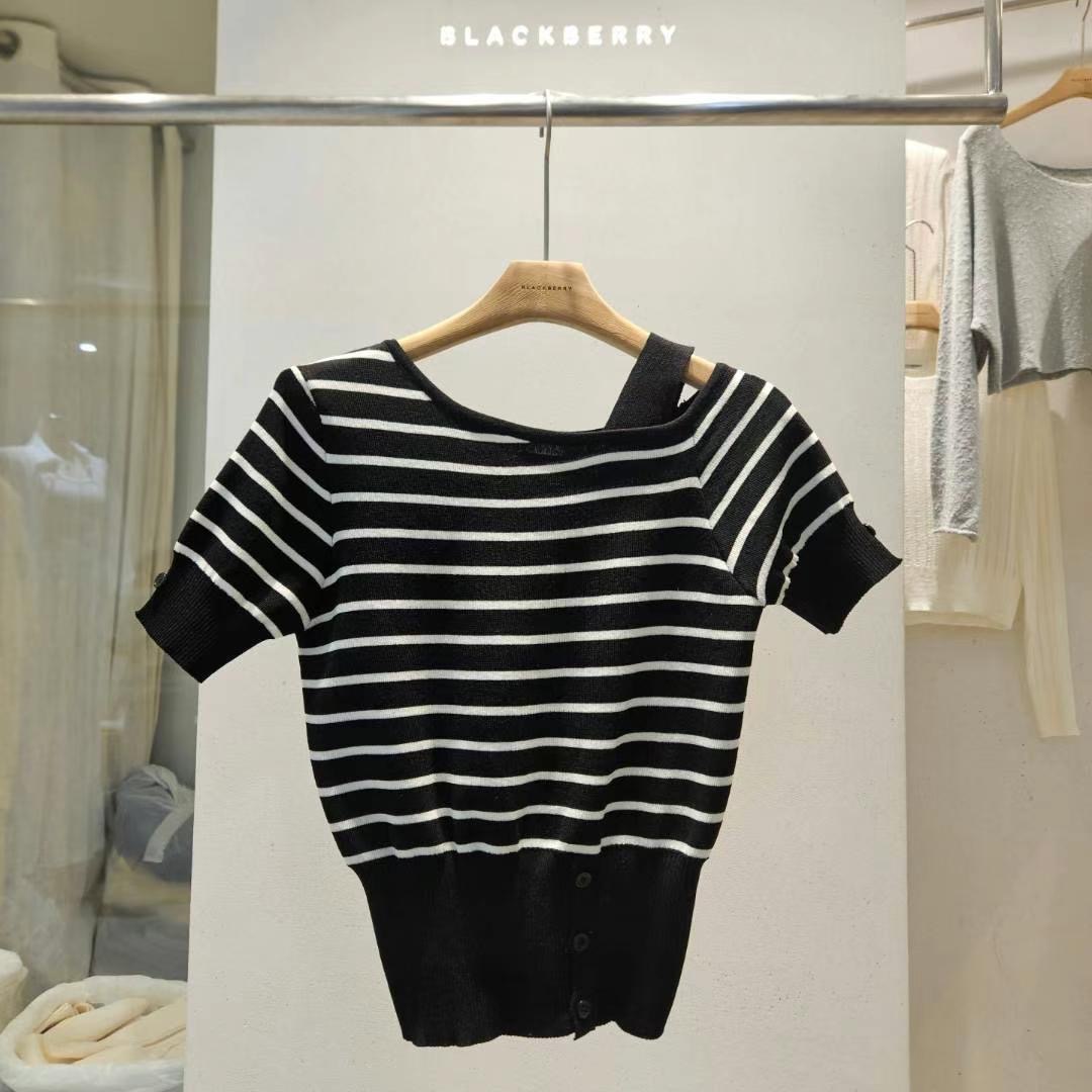 BLACKBERRY韓國代購㊣女裝新品職業25春夏真品推薦熱賣人氣T恤BLACKBERRYT恤圖色4