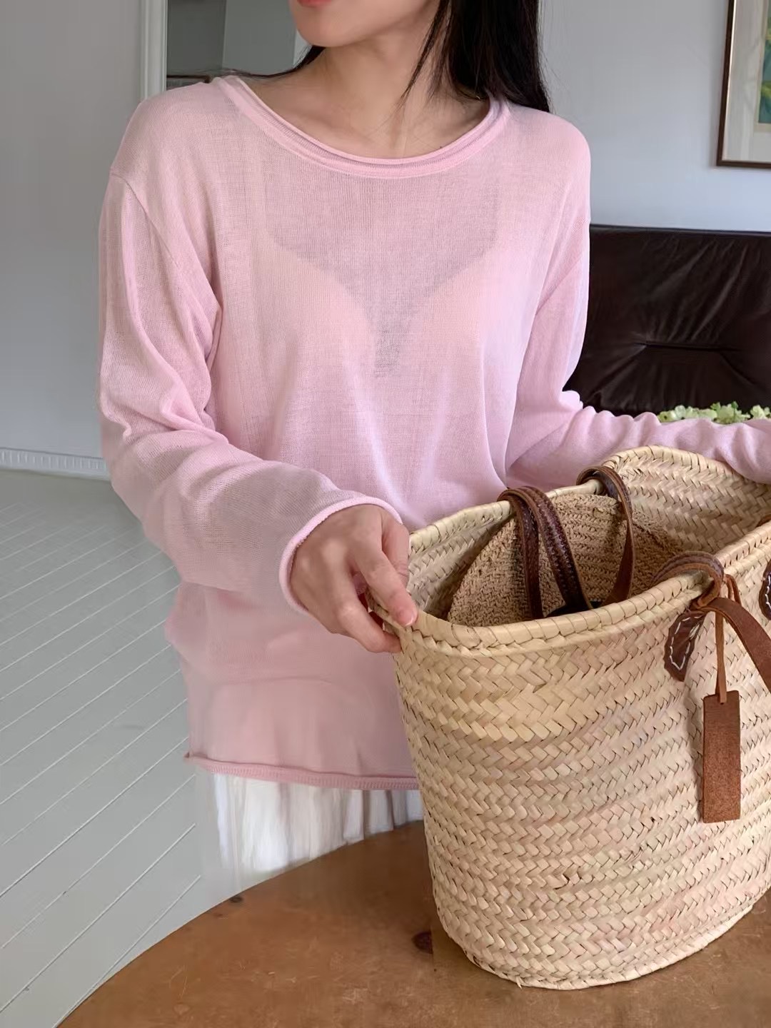 ROVENDI東大門㊣直郵女裝新款25春夏真品職業人氣推薦長袖T恤ROVENDI長袖T恤