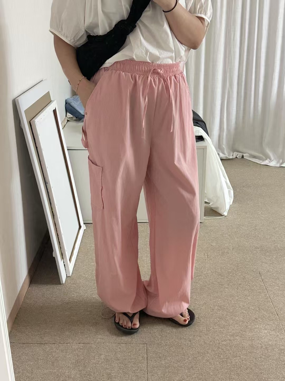 AMOMENT韓國代購㊣女士新款推薦真品熱賣職業人氣休閑褲綁帶AMOMENT休閑褲圖色2