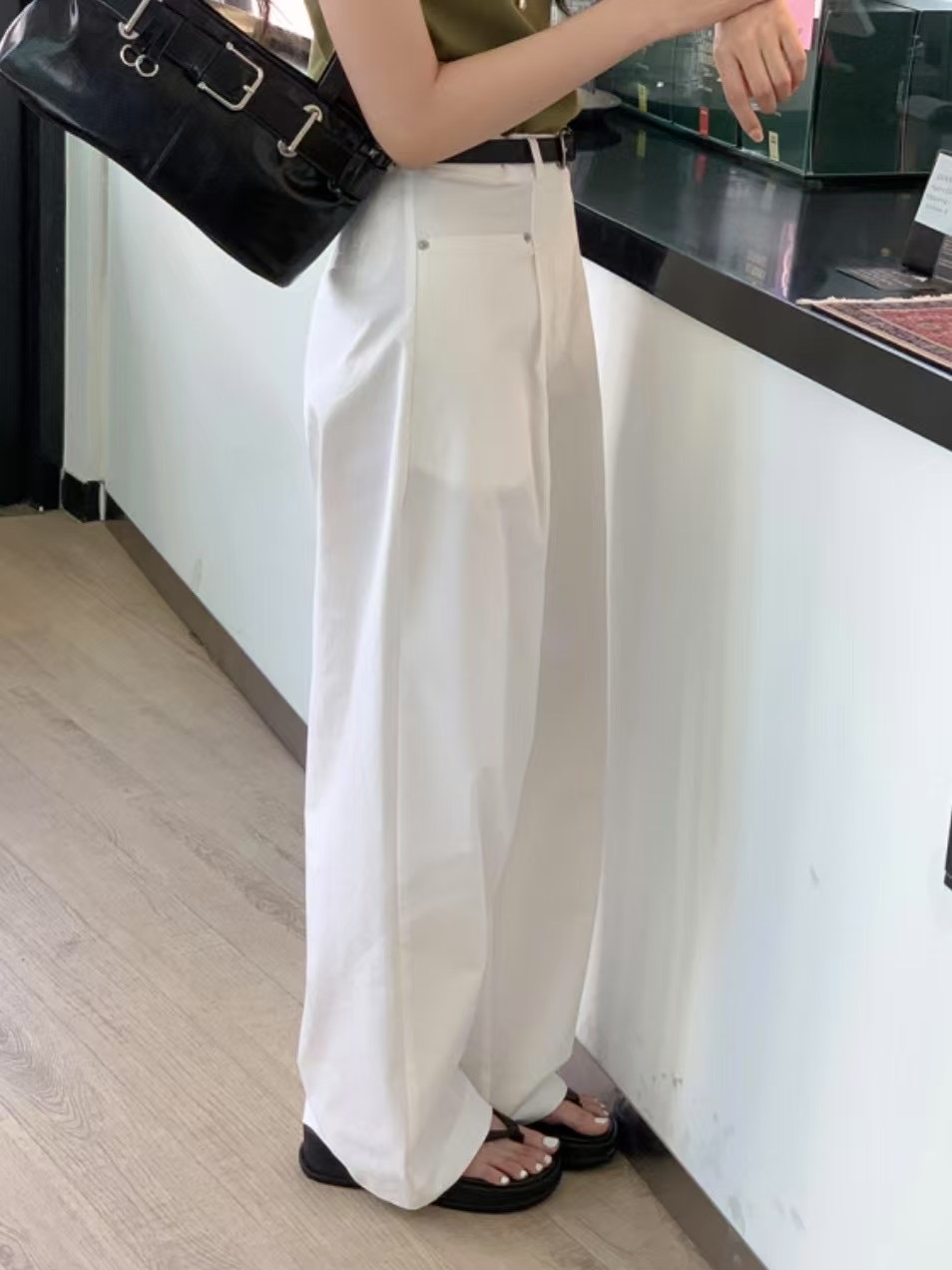 ROVENDI東大門㊣實拍女裝新品25春夏人氣休閑休閑褲不含腰帶ROVENDI休閑褲