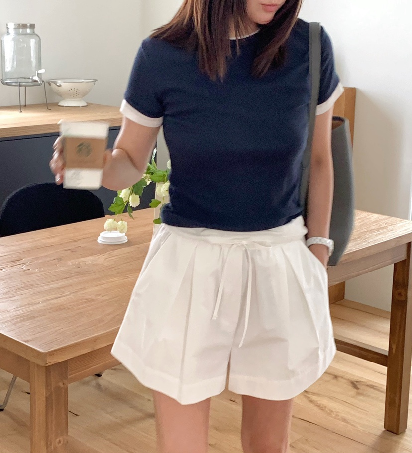 COURGETTE東大門㊣直郵女裝新款25春夏真品人氣休閑短褲綁帶COURGETTE短褲