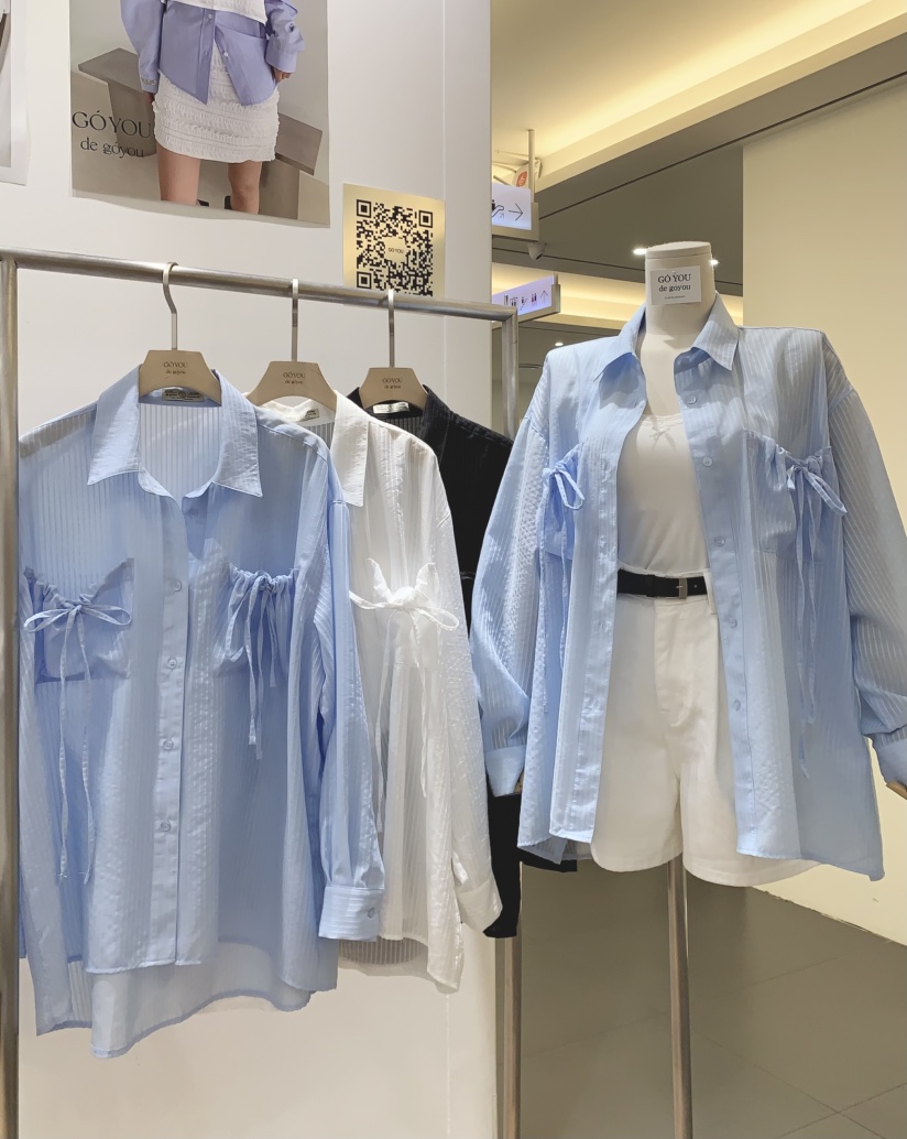 GOYOU東大門㊣實拍女士新品職業真品休閑25春夏時尚襯衫蕾絲衫de goyou襯衫/蕾絲衫