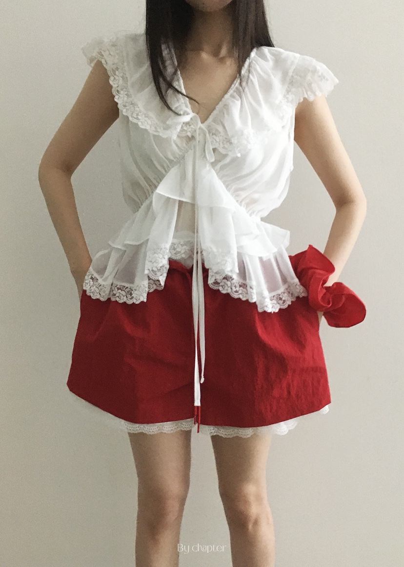 BY CHAPTER韓國代購㊣女士新品真品人氣熱賣25春夏襯衫蕾絲衫Chapter襯衫/蕾絲衫