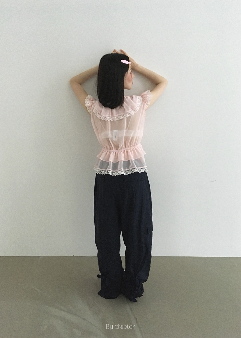 BY CHAPTER韓國代購㊣女士新品真品人氣熱賣25春夏襯衫蕾絲衫Chapter襯衫/蕾絲衫