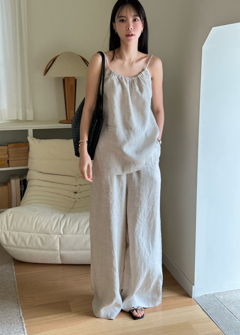 LE VASE韓國代購㊣女裝新品熱賣休閑真品25春夏時尚吊帶背心LE VASE吊帶/背心