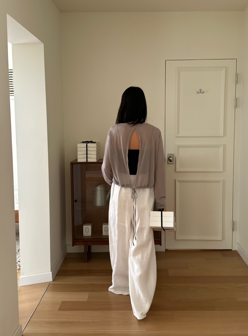 LE VASE韓國直郵㊣女裝新款職業真品休閑人氣25春夏長袖T恤LE VASE長袖T恤