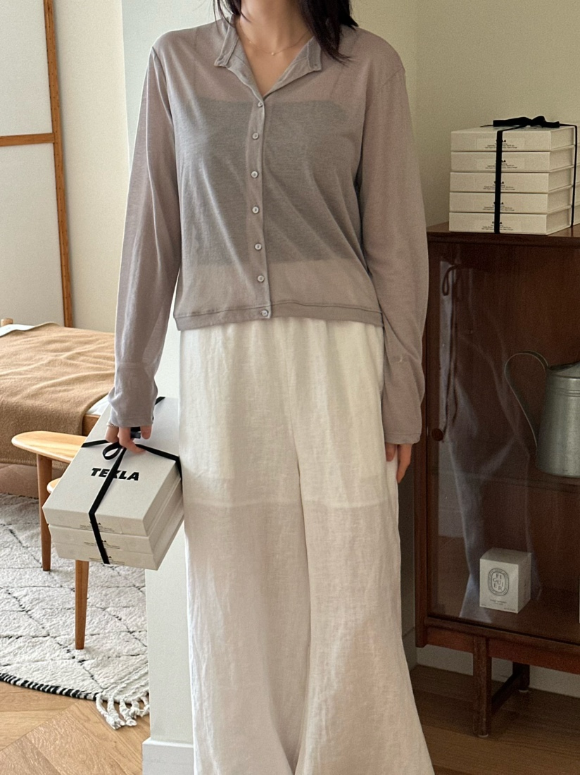 LE VASE韓國直郵㊣女裝新款職業真品休閑人氣25春夏長袖T恤LE VASE長袖T恤