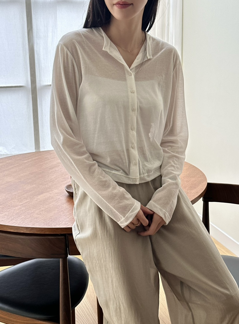 LE VASE韓國直郵㊣女裝新款職業真品休閑人氣25春夏長袖T恤LE VASE長袖T恤圖色3