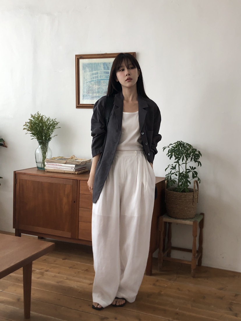 THE EYL東大門㊣代購女士新品25春夏真品休閑人氣褲子亞麻布THE EYL褲子
