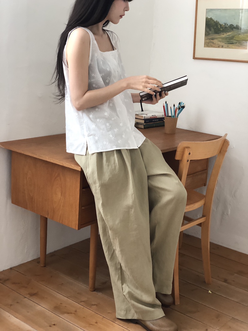 THE EYL東大門㊣代購女士新品25春夏真品休閑人氣褲子亞麻布THE EYL褲子