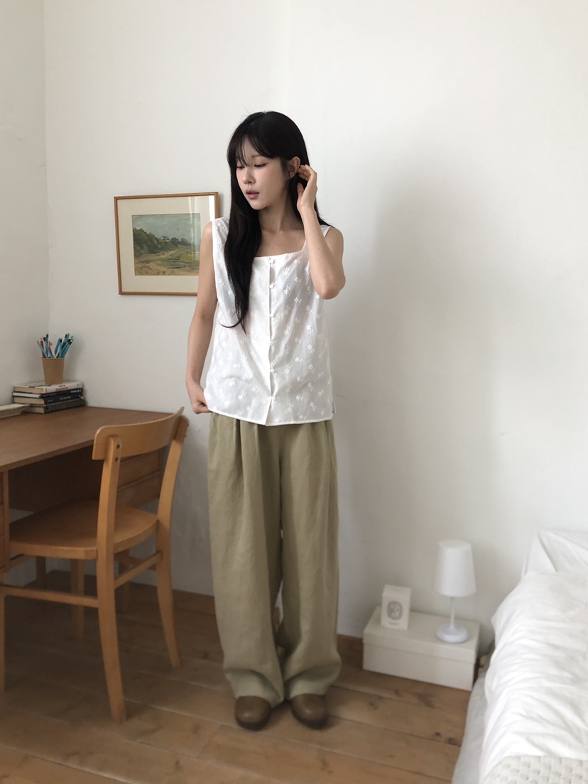 THE EYL東大門㊣代購女士新品25春夏真品休閑人氣褲子亞麻布THE EYL褲子