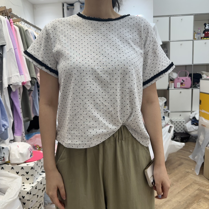 DE LINE韓國直郵㊣女裝新款時尚推薦休閑職業熱賣25春夏T恤DE LINET恤