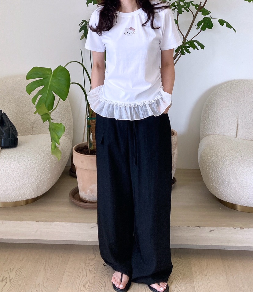 HANNA-A東大門㊣實拍女裝新品時尚25春夏真品人氣職業休閑T恤HANNAT恤