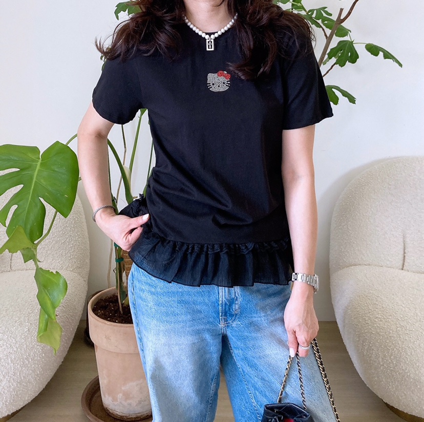 HANNA-A東大門㊣實拍女裝新品時尚25春夏真品人氣職業休閑T恤HANNAT恤