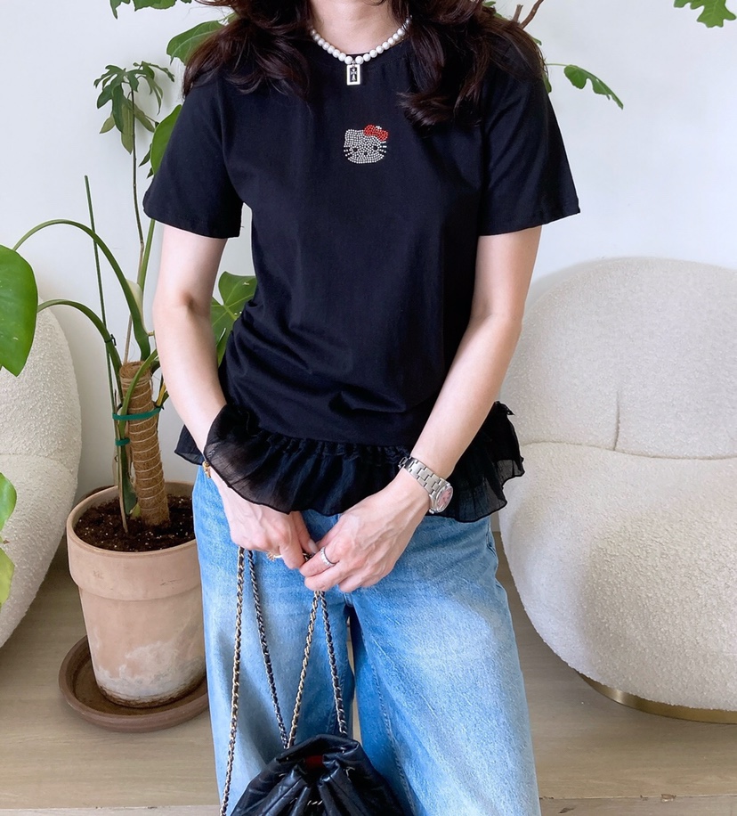 HANNA-A東大門㊣實拍女裝新品時尚25春夏真品人氣職業休閑T恤HANNAT恤