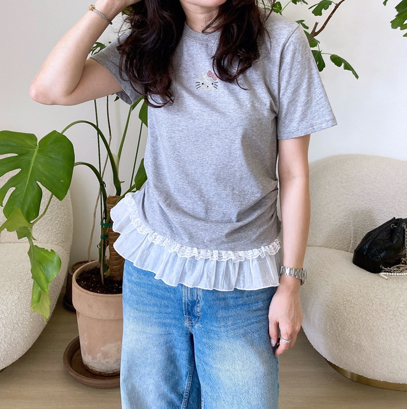 HANNA-A東大門㊣實拍女裝新品時尚25春夏真品人氣職業休閑T恤HANNAT恤圖色3