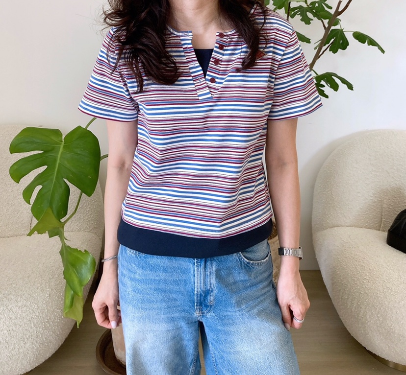 HANNA-A韓國代購㊣女裝新品人氣真品熱賣休閑職業25春夏T恤HANNAT恤圖色2