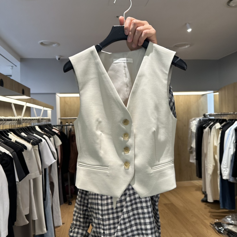 LEFANCY東大門㊣直郵女士新品人氣休閑25春夏熱賣職業真品馬甲LEFANCY馬甲