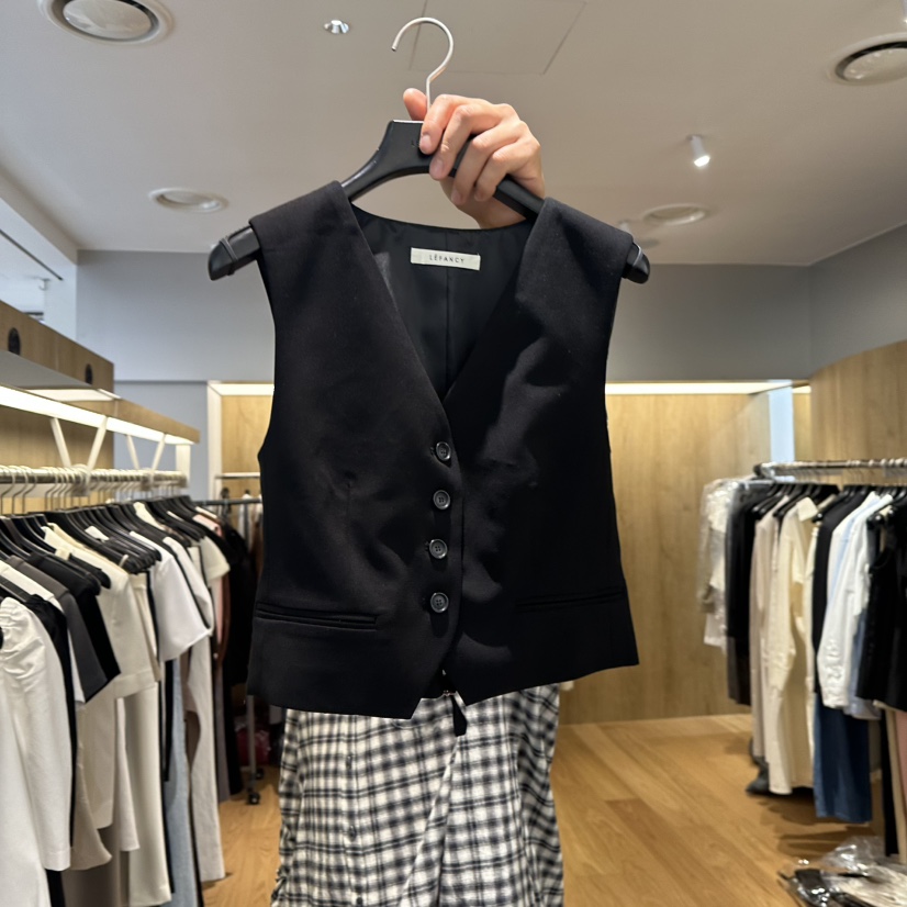 LEFANCY東大門㊣直郵女士新品人氣休閑25春夏熱賣職業真品馬甲LEFANCY馬甲圖色2