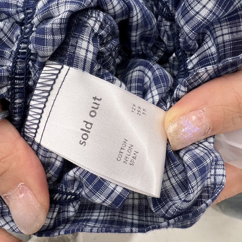 SOLD OUT韓國直郵㊣女裝新款休閑職業時尚吊帶背心荷葉邊格紋SOLD OUT吊帶/背心