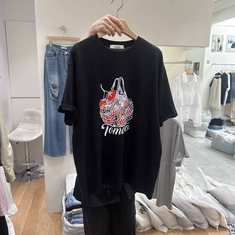 VIBELLE東大門㊣實拍女士新品時尚25春夏熱賣休閑推薦人氣T恤VIBELLET恤圖色3