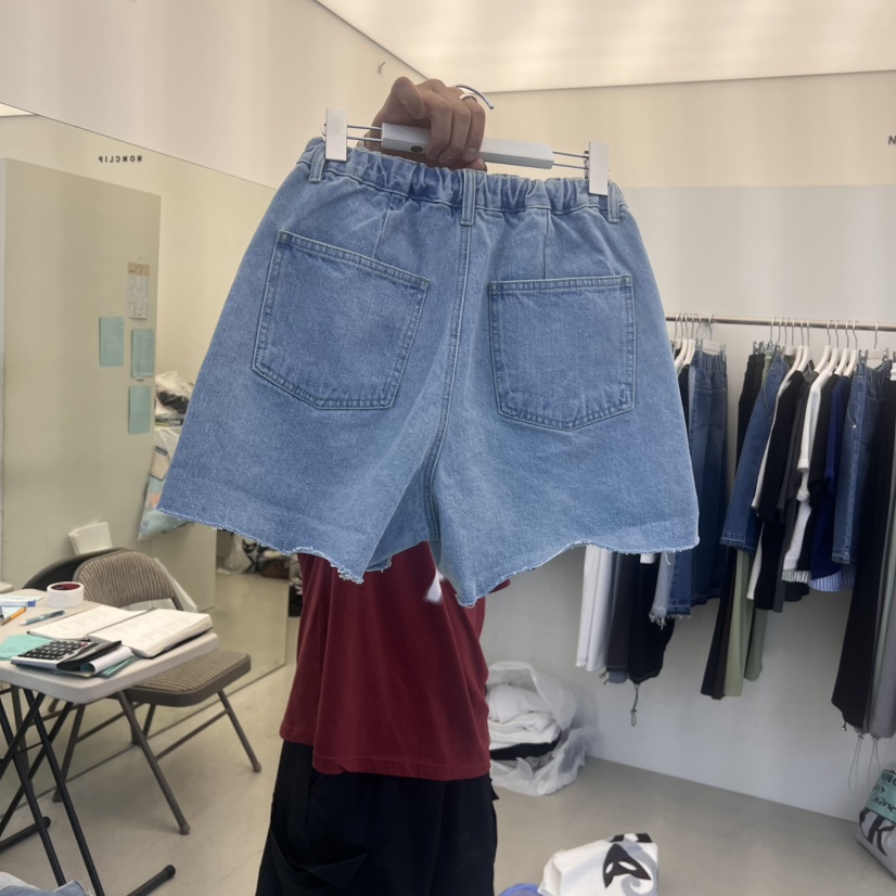 NON CLIP東大門㊣代購女士新品休閑推薦熱賣職業時尚短褲口袋NON CLIP短褲