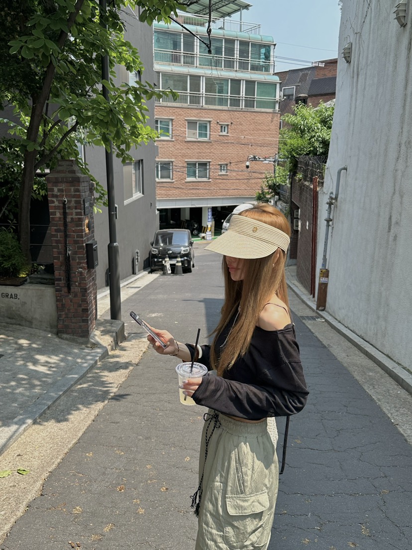 ZEROZERO東大門㊣代購女裝新款熱賣25春夏時尚長袖T恤透視腰帶ZEROZERO長袖T恤