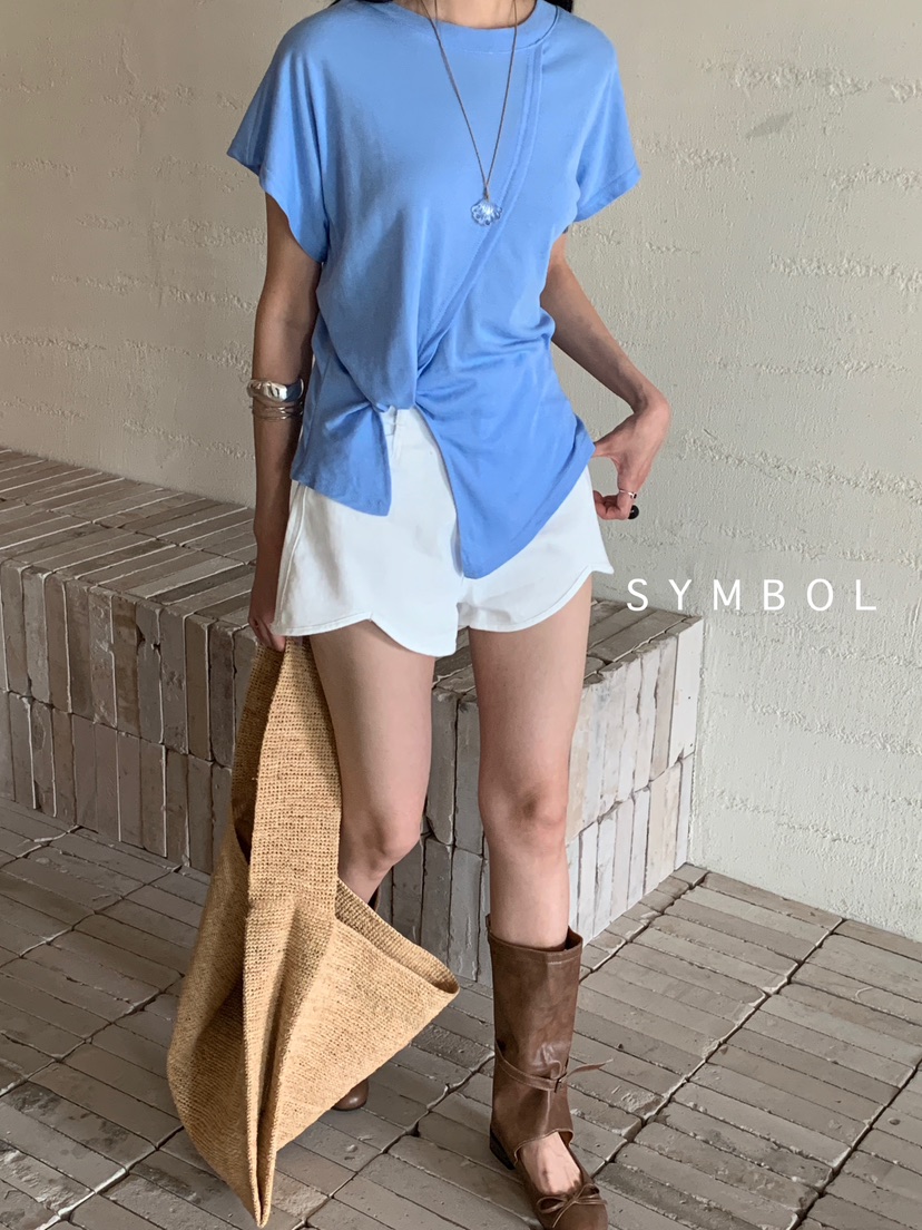 SYMBOL韓國代購㊣女裝新款人氣真品時尚熱賣25春夏休閑推薦T恤SYMBOLT恤