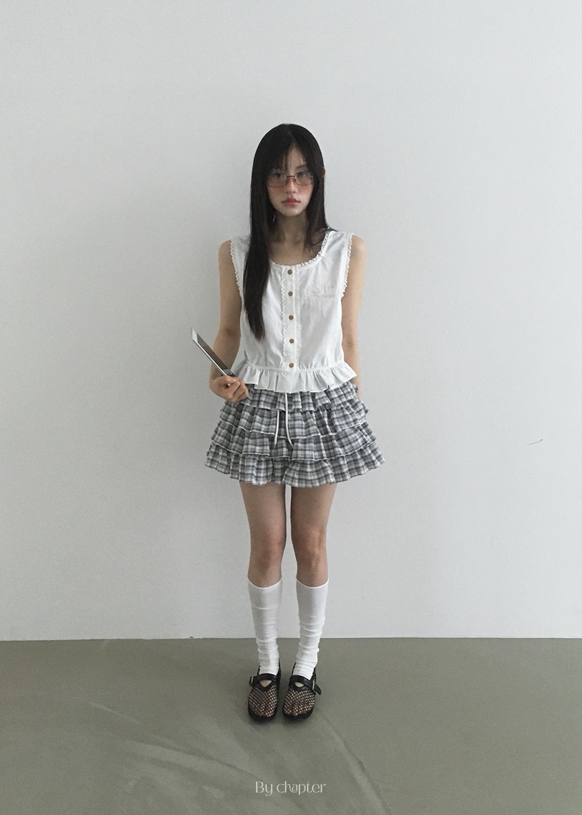 BY CHAPTER東大門㊣實拍女裝新品真品休閑時尚職業馬甲刺繡Chapter馬甲