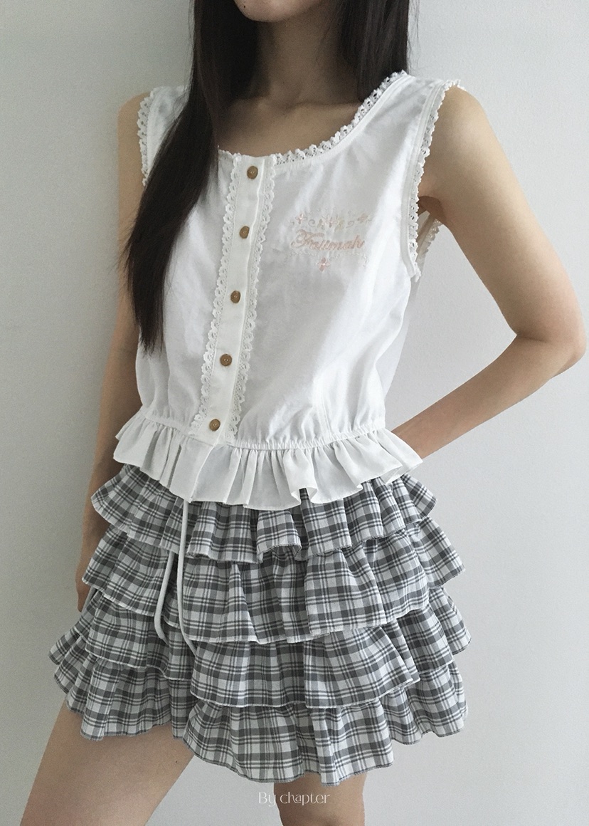 BY CHAPTER東大門㊣實拍女裝新品真品休閑時尚職業馬甲刺繡Chapter馬甲