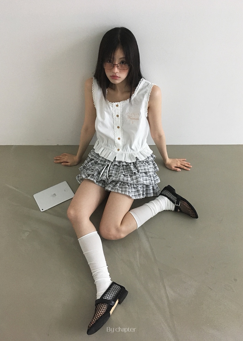 BY CHAPTER東大門㊣實拍女裝新品真品休閑時尚職業馬甲刺繡Chapter馬甲