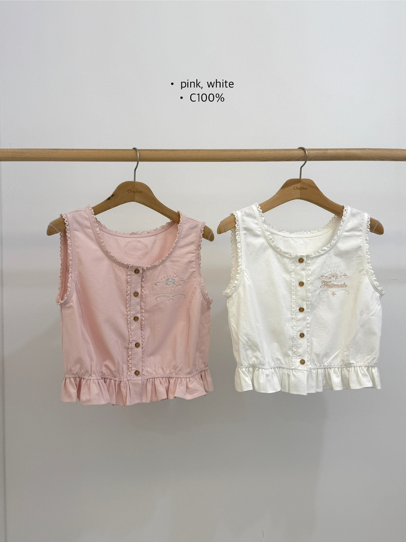 BY CHAPTER東大門㊣實拍女裝新品真品休閑時尚職業馬甲刺繡Chapter馬甲