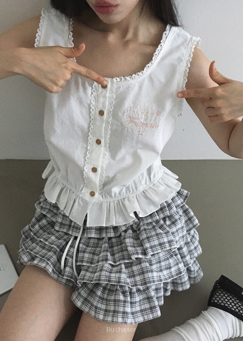 BY CHAPTER東大門㊣實拍女裝新品真品休閑時尚職業馬甲刺繡Chapter馬甲