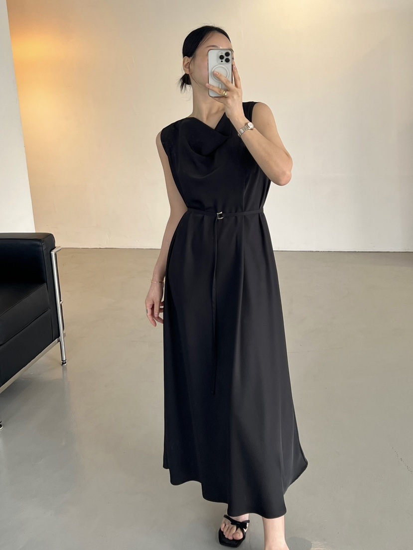 VERNI東大門㊣代購女士新品25春夏人氣推薦時尚連衣裙含腰繩VERNI連衣裙
