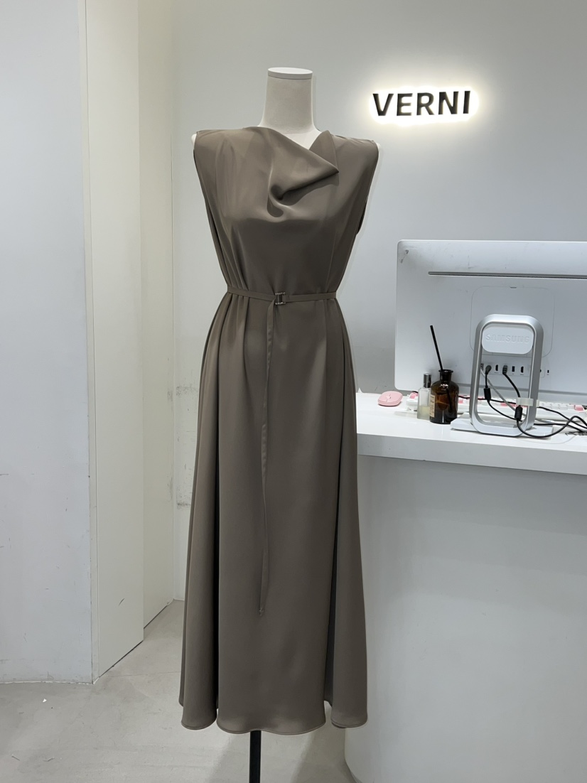 VERNI東大門㊣代購女士新品25春夏人氣推薦時尚連衣裙含腰繩VERNI連衣裙圖色2