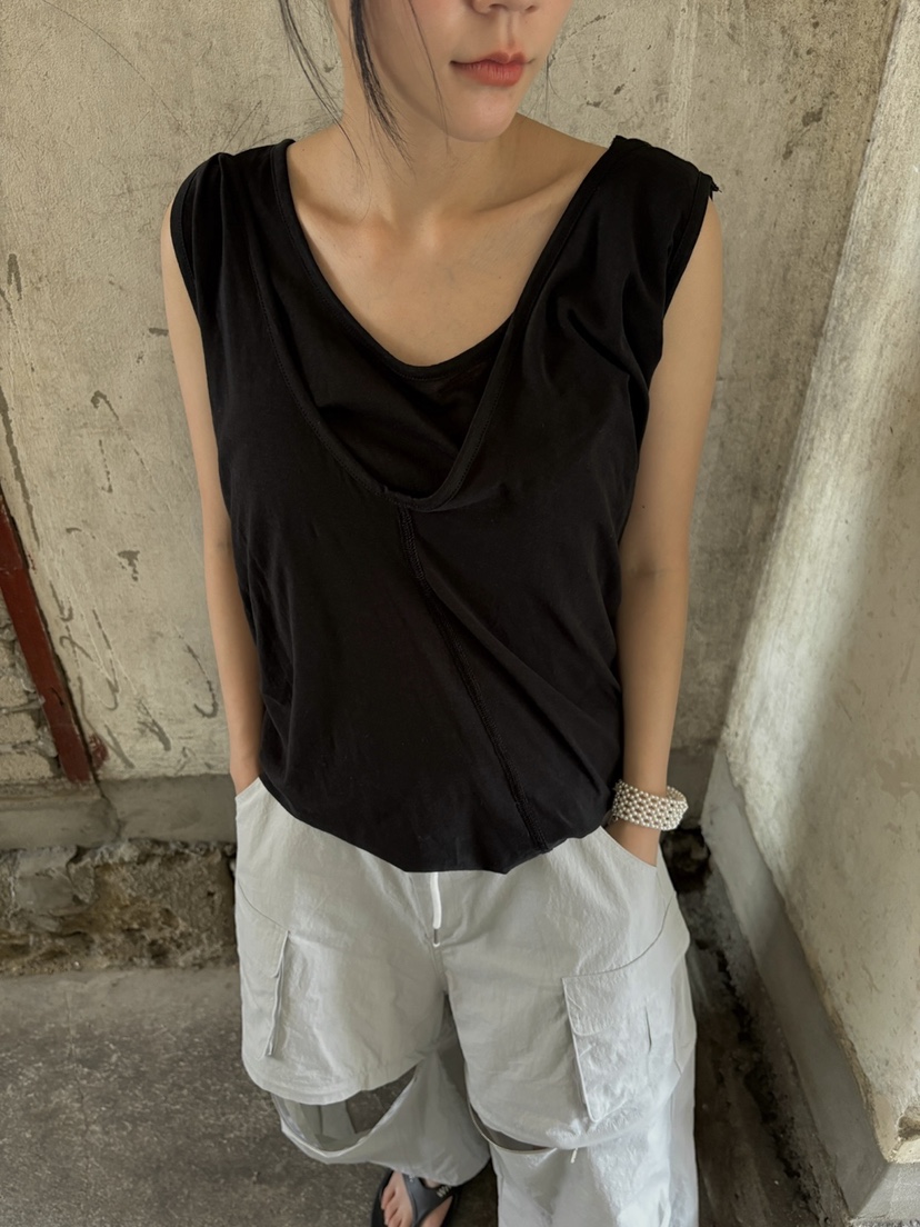 FRANC—L東大門㊣實拍女裝新款推薦職業25春夏休閑吊帶背心FRANC吊帶/背心