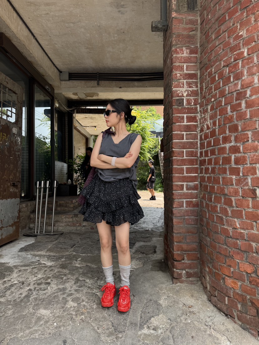 FRANC—L東大門㊣實拍女裝新品推薦真品時尚25春夏熱賣短裙FRANC短裙