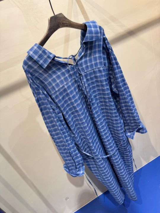 1.3韓國代購㊣女士新品休閑25春夏真品時尚長款風衣含腰繩1.3長款風衣